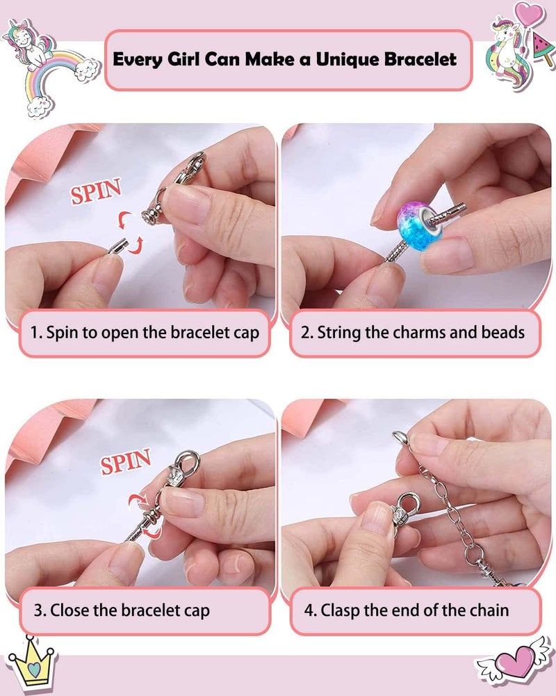 KOLBRIGHT Advent Calendar 2025 Girls Unicorn Charm Bracelets Making Kit, 24 Days of Christmas Advent Calendars for Teens Kids Age 6-12, Unicorns Gifts for Girls 6 7 8-10 Girl Craft Toys Countdown Calender. - Image 4